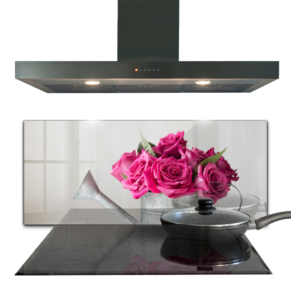 Skleněné obklady do kuchyně Konev s kyticí růží