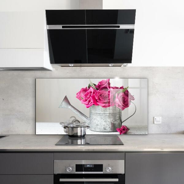 Skleněné obklady do kuchyně Konev s kyticí růží