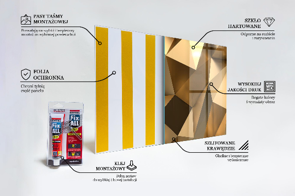 Skleněný panel Kovová geometrická textura