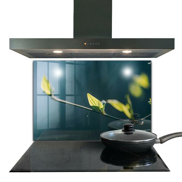 Skleněné obklady do kuchyně Lesklé listí na větvi