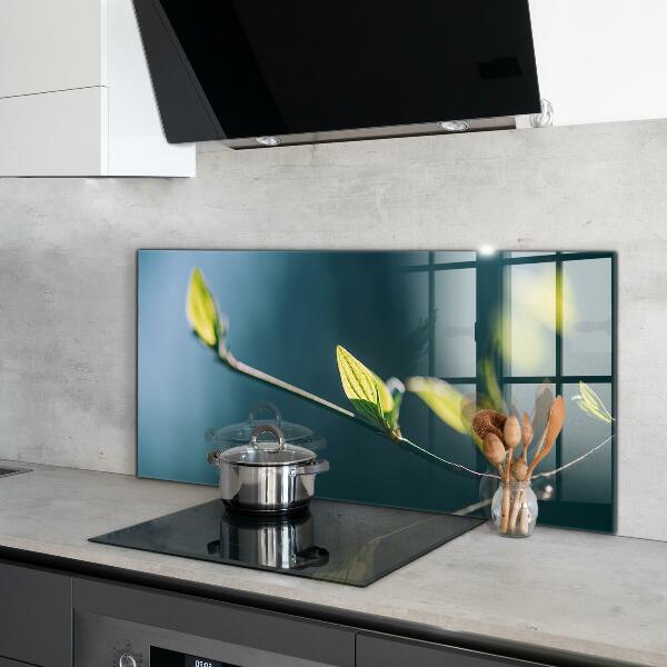 Skleněné obklady do kuchyně Lesklé listí na větvi