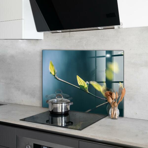 Skleněné obklady do kuchyně Lesklé listí na větvi