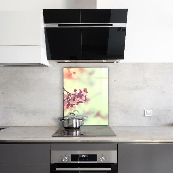 Skleněné obklady do kuchyně Kvetoucí růžový strom