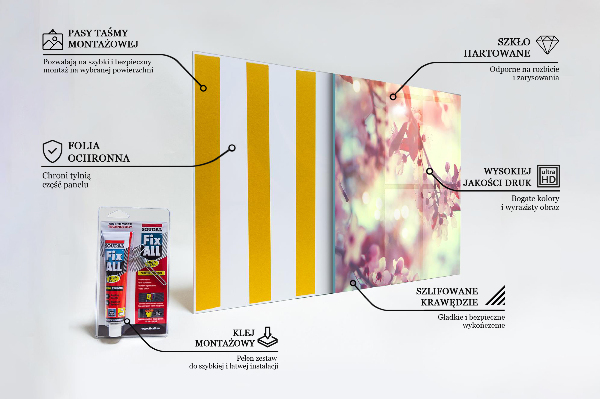 Skleněné obklady do kuchyně Kvetoucí růžový strom