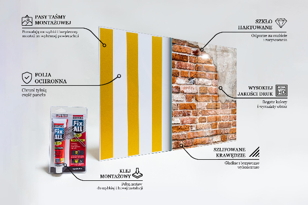 Skleněný panel Kamenná cihlová zeď