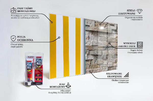 Skleněný panel Cihla z přírodního kamene