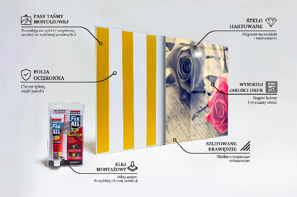 Skleněné obklady do kuchyně Růže symbol lásky