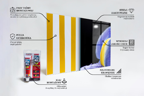 Skleněné obklady do kuchyně Fialový květ iris