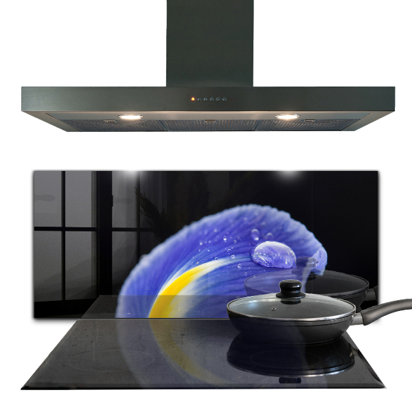 Skleněné obklady do kuchyně Fialový květ iris