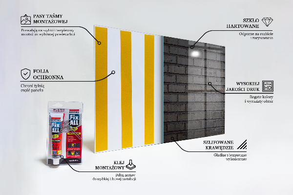 Skleněný panel Černá cihla beton