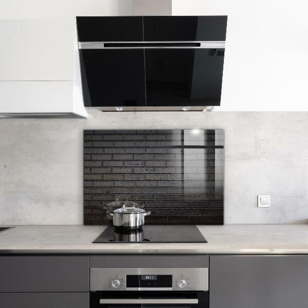 Skleněný panel Černá cihla beton