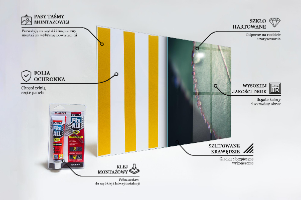 Skleněné obklady do kuchyně List s kapkou rosy