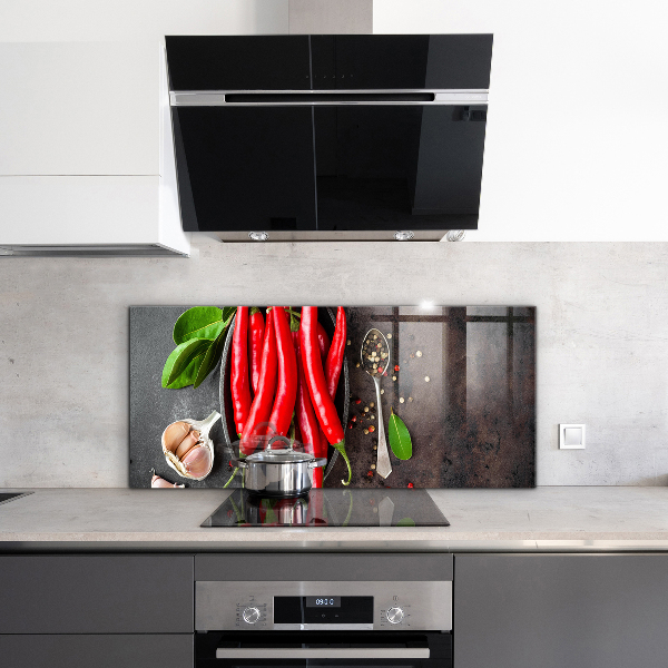 Skleněný panel Vaření pálivé papriky