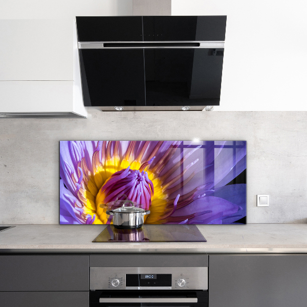 Skleněný panel Podrobnosti o fialovém květu