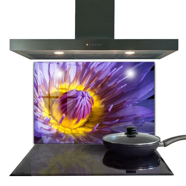 Skleněný panel Podrobnosti o fialovém květu