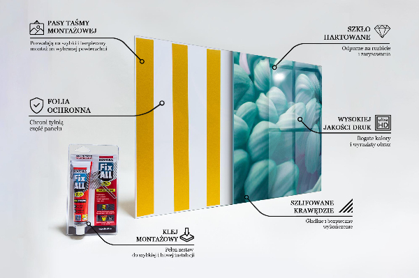 Skleněný panel Modrá chryzantéma