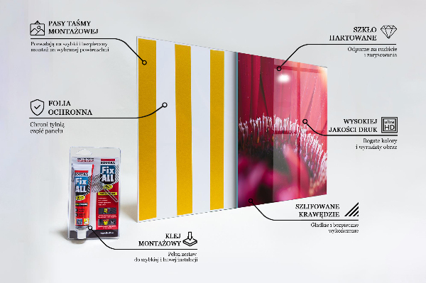 Skleněný panel Pink flower nature details