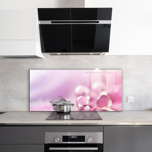 Skleněný panel Kapky rosy na růžový květ