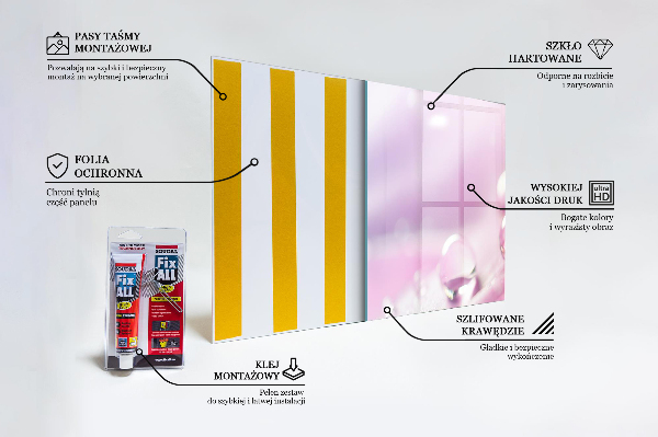 Skleněný panel Kapky rosy na růžový květ