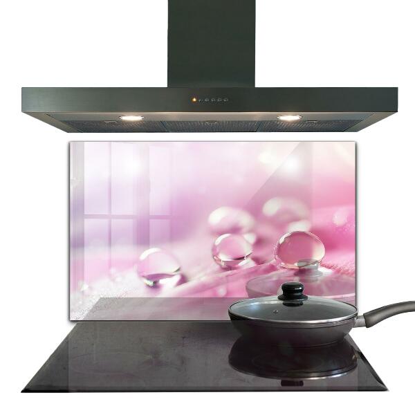 Skleněný panel Kapky rosy na růžový květ