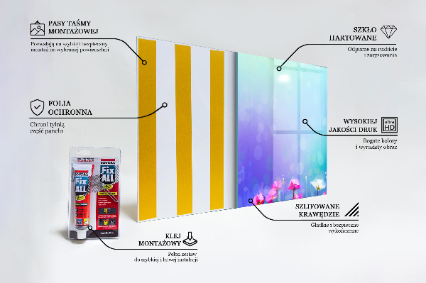 Skleněný panel Barevná louka