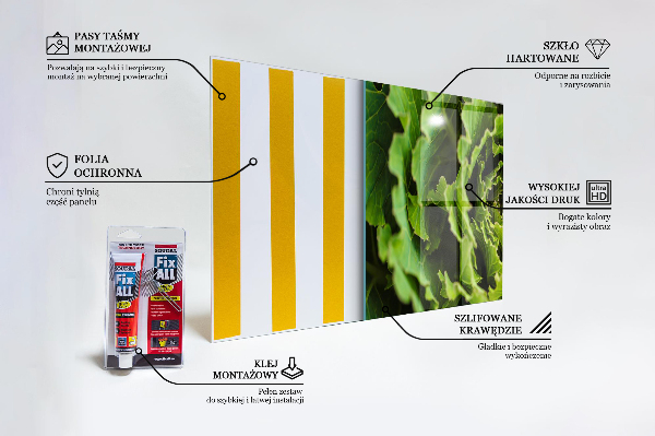 Skleněný panel Listy květu zelí