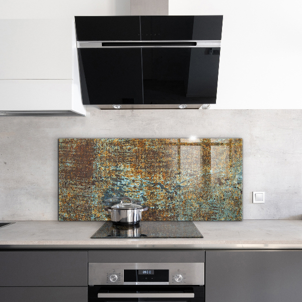 Kuchyňský skleněný panel Staré kovové textury