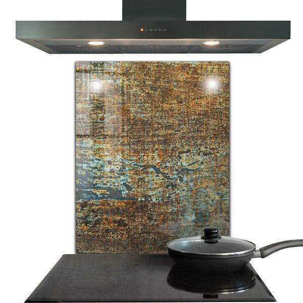 Kuchyňský skleněný panel Staré kovové textury