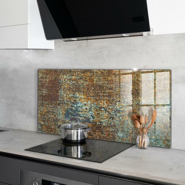 Kuchyňský skleněný panel Staré kovové textury