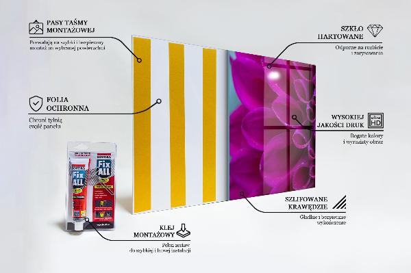 Skleněný panel Podrobnosti o fialovém květu