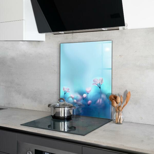 Skleněný panel Květiny za ranní mlhou