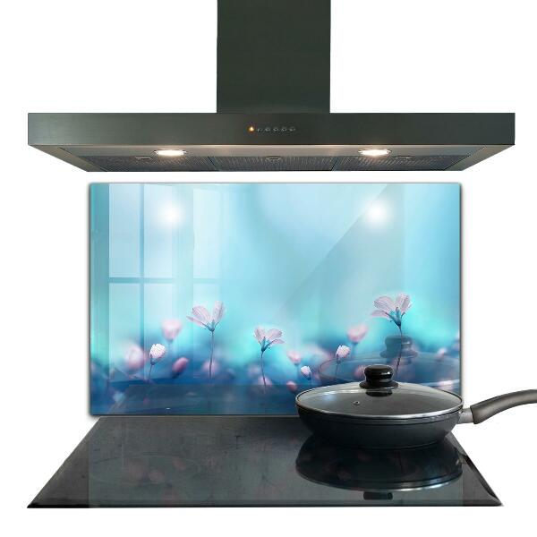 Skleněný panel Květiny za ranní mlhou