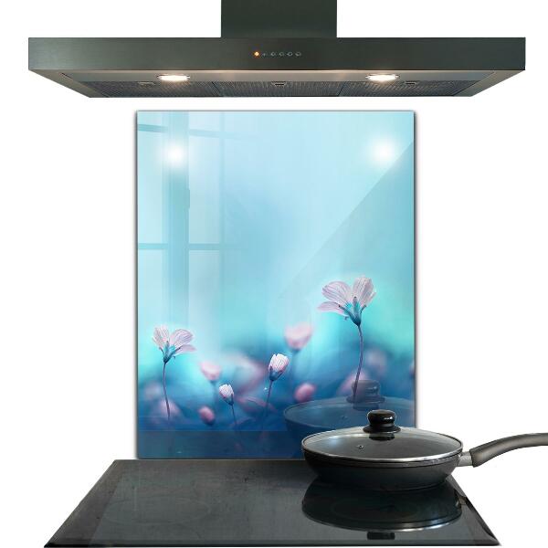 Skleněný panel Květiny za ranní mlhou