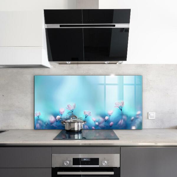 Skleněný panel Květiny za ranní mlhou