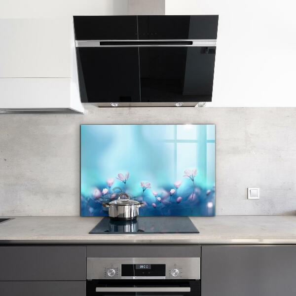 Skleněný panel Květiny za ranní mlhou