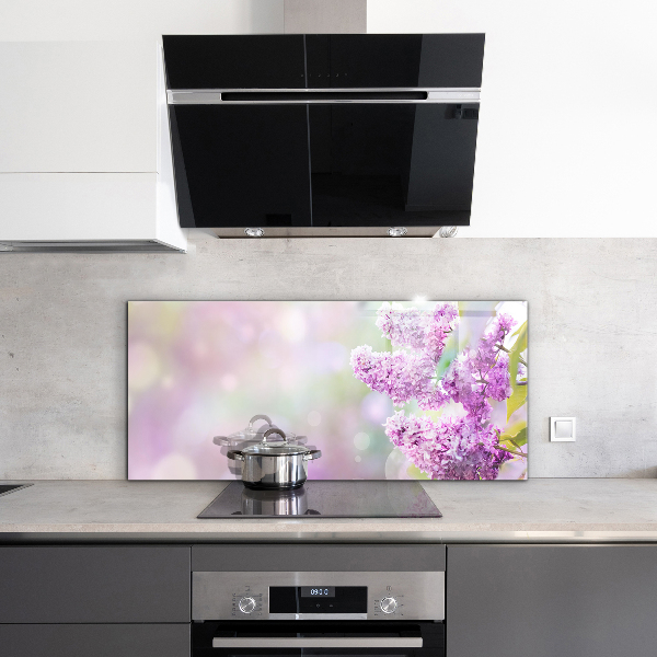 Skleněný panel Kvetoucí lilac léto v zahradě