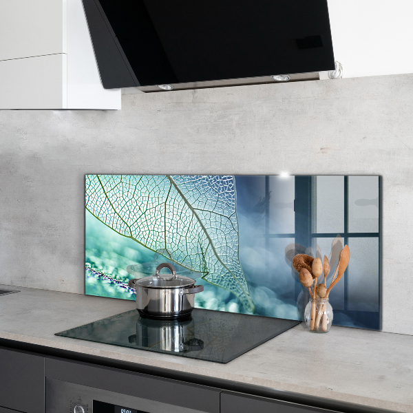 Skleněné obklady do kuchyně Jemná textura listů