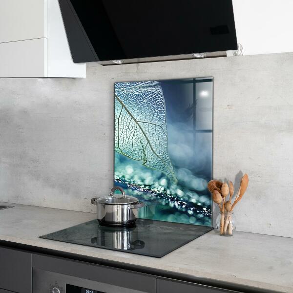 Skleněné obklady do kuchyně Jemná textura listů