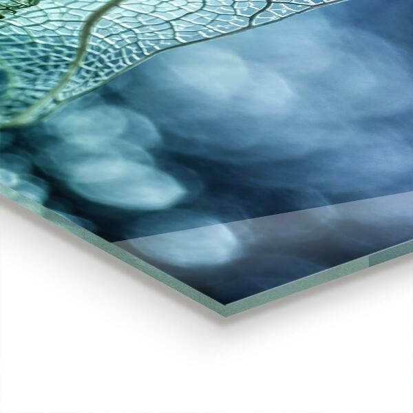 Skleněné obklady do kuchyně Jemná textura listů