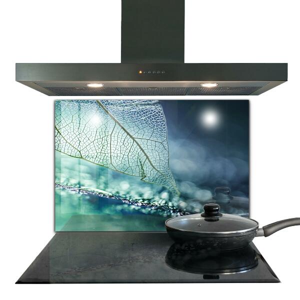 Skleněné obklady do kuchyně Jemná textura listů