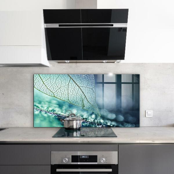 Skleněné obklady do kuchyně Jemná textura listů