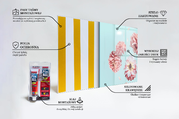 Skleněné obklady do kuchyně Květiny v letu složení