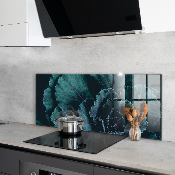 Skleněné obklady do kuchyně Listy zelí tmavě zelené