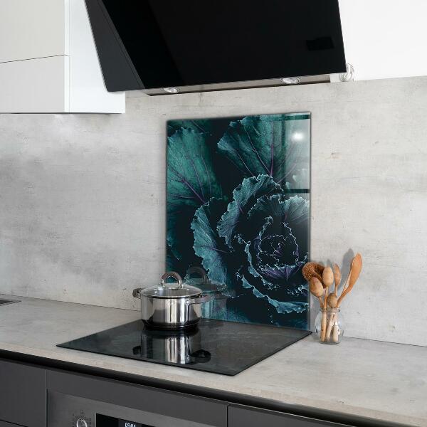 Skleněné obklady do kuchyně Listy zelí tmavě zelené