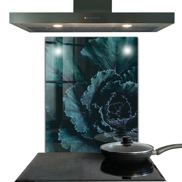 Skleněné obklady do kuchyně Listy zelí tmavě zelené