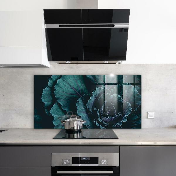 Skleněné obklady do kuchyně Listy zelí tmavě zelené