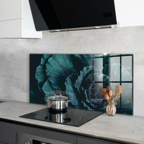 Skleněné obklady do kuchyně Listy zelí tmavě zelené