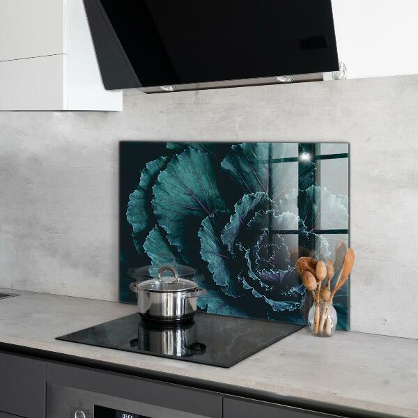 Skleněné obklady do kuchyně Listy zelí tmavě zelené