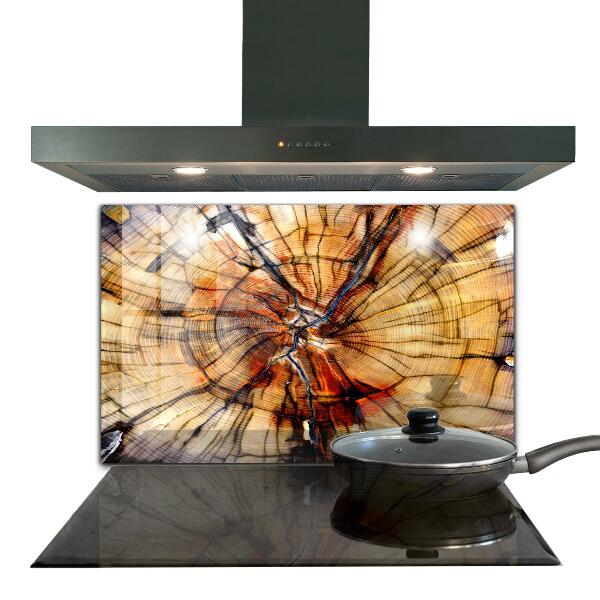 Skleněné obklady do kuchyně Přírodní zrna dřeva