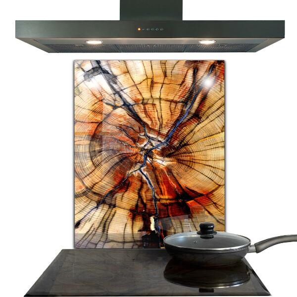 Skleněné obklady do kuchyně Přírodní zrna dřeva